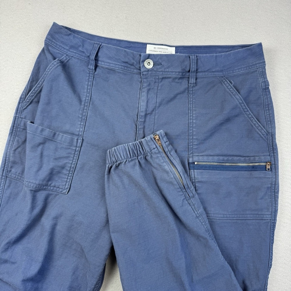 REI Co-op Trailsmith Jogger Pant Women 16 Blue Cargo Gorp Hiking Utility 28"